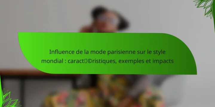 Influence de la mode parisienne sur le style mondial : caractéristiques, exemples et impacts
