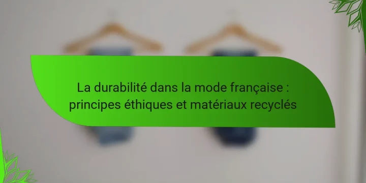 La durabilité dans la mode française : principes éthiques et matériaux recyclés