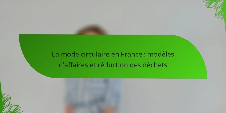 La mode circulaire en France : modèles d’affaires et réduction des déchets