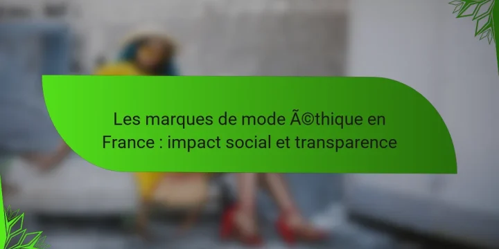 Les marques de mode éthique en France : impact social et transparence