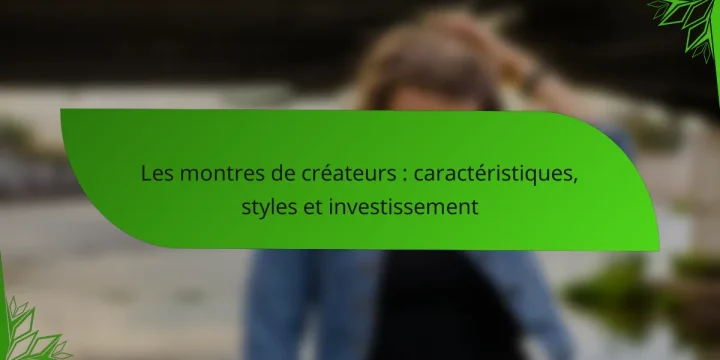 Les montres de créateurs : caractéristiques, styles et investissement