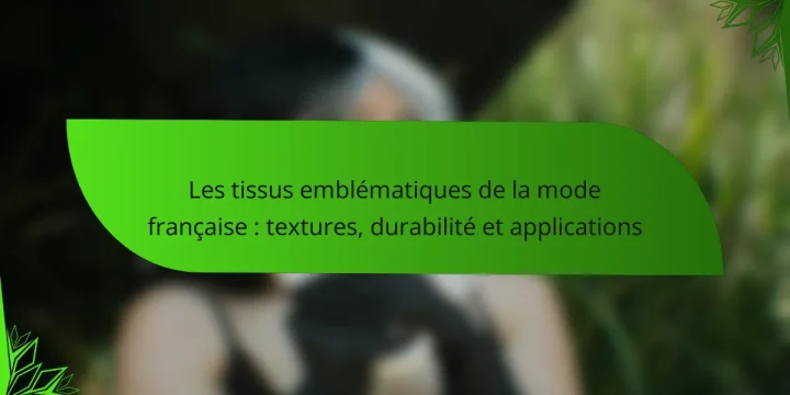 Les tissus emblématiques de la mode française : textures, durabilité et applications