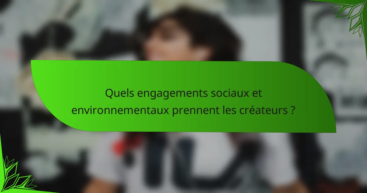 Quels engagements sociaux et environnementaux prennent les créateurs ?